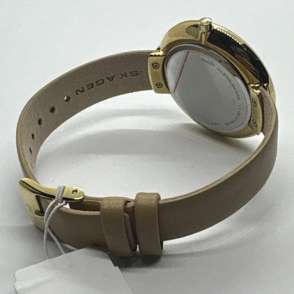 Skagen Gitte PRSK1035 Women\'s Beige Leather Analog Dial Quartz Wristwatch AEA312 s-l500.jpg main image 2